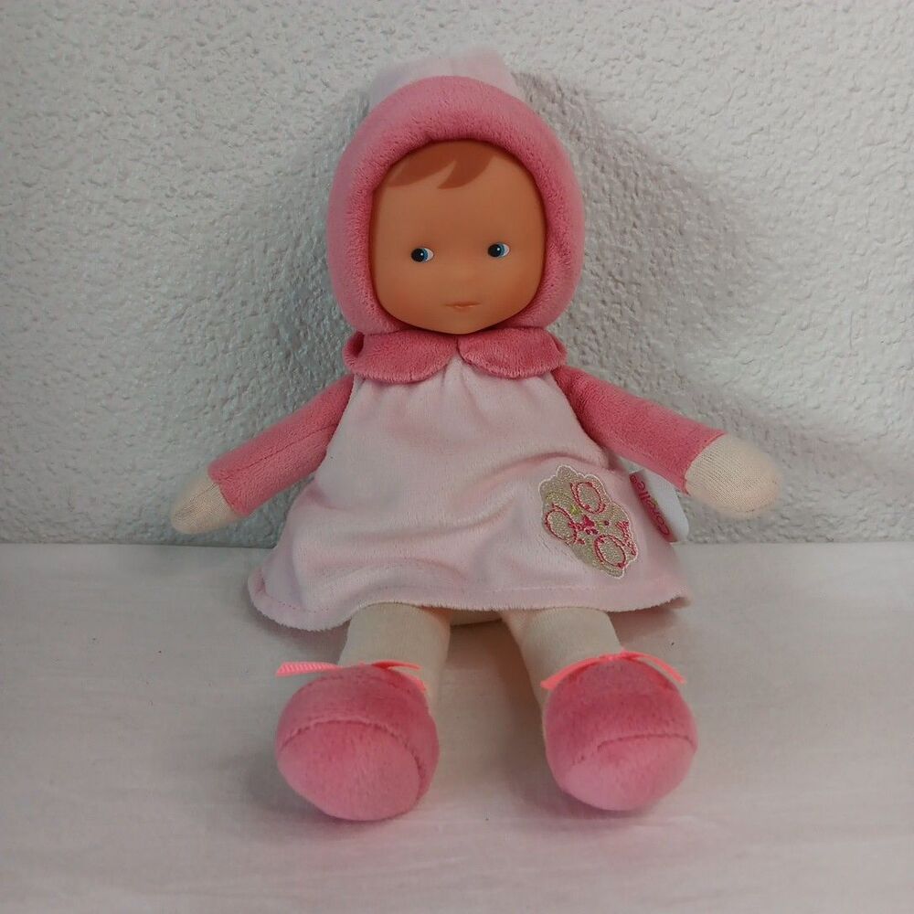 Corelle Plush Baby Doll Soft Body Vinyl Face Pink Dress & Elf Hat 2013